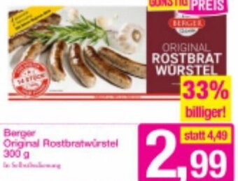 Sutterlüty Berger Original Rostbratwürstl 300g Angebot