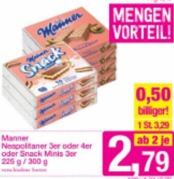 Sutterlüty Manner Neapolitaner 3er oder 4er oder Snack Minis 3er 225 g/ 300 g Angebot