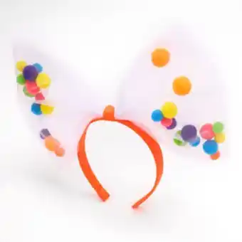 Claire's Carnival rainbow pom pom tulle bow headband Angebot