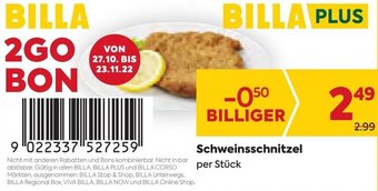 Billa Schweinsschnitzel Angebot