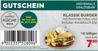 Billa Klassik Burger Angebot