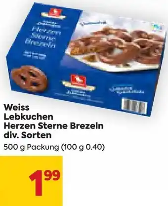 Billa Weiss Lebkuchen Herzen Sterne Brezeln 500 g Angebot