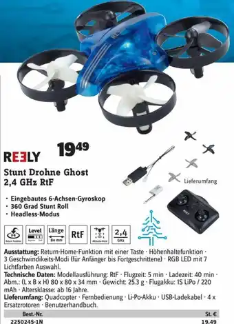 Reely Stunt Drohne Ghost 2,4 GHz RtF
