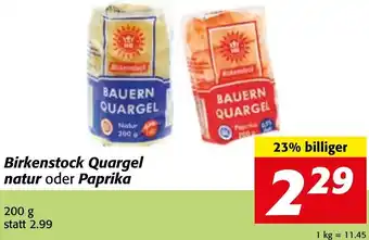 Strasser Markt Birkenstock Quargel natur oder paprika 200g Angebot