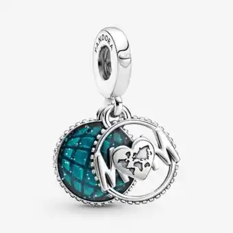 Glitzernder globus mum charm-anhänger