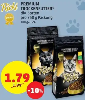 PENNY Ricki Premium Trockenfutter 750g Angebot