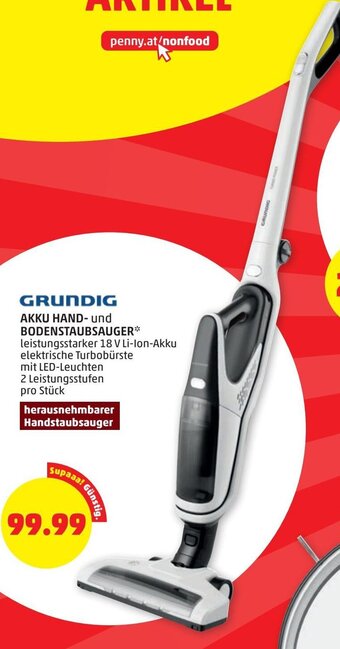 PENNY Grundig Akku-Hand- und Bodenstaubsauger Angebot