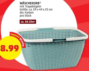 PENNY Wäschekorb 59 x 49 x 25 cm 36 Liter Angebot