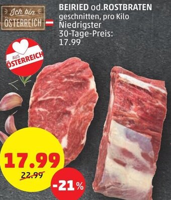 PENNY Beiried od. Rostbraten pro kilo Angebot
