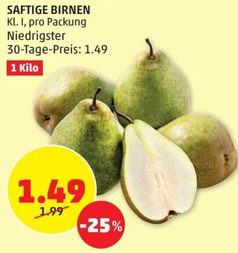 PENNY Saftige Birnen 1 kilo Angebot