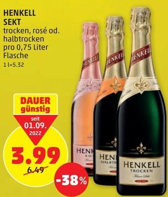 PENNY Henkell Sekt 0,75 Liter Angebot