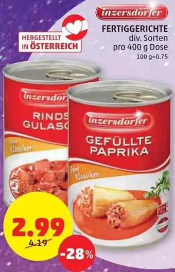 PENNY Fertiggerichte 400g Angebot