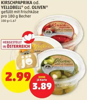 PENNY Kirschpaprika od. Yellobell od. Oliven 180g Angebot