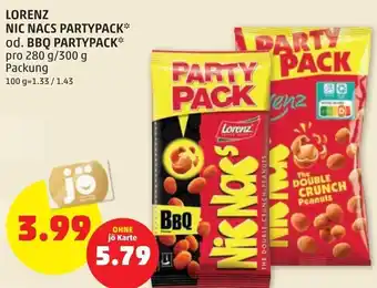 PENNY Lorenz Nic Nacs Partypack od. BBQ partypack 280g/300g Angebot
