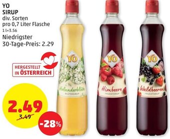 PENNY Yo Sirup 0,7 Liter Angebot