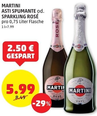 PENNY Martini Asti Spumante Od. Sparkling Rosé 0,75 Liter Angebot