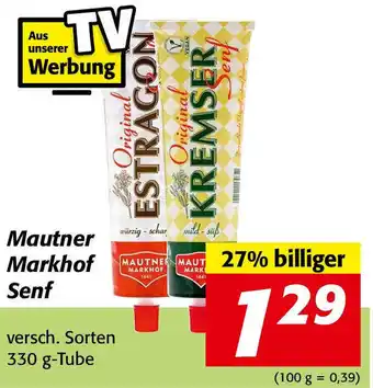 Nah&Frisch Mautner Markhof Senf 330g Angebot