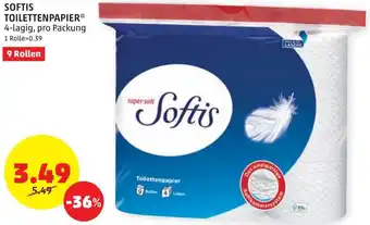 PENNY Softis Toilettenpapier 9 Rollen Angebot