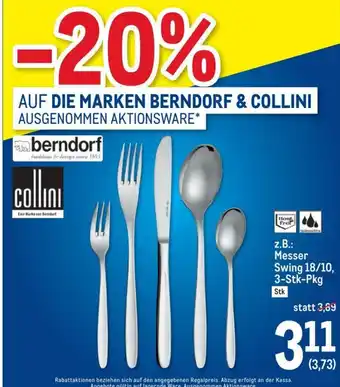 Metro Collini Messer Swing 18/10 Angebot