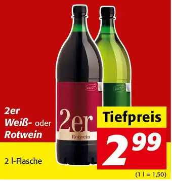 Nah&Frisch 2er Weiß- oder Rotwein 2L Angebot
