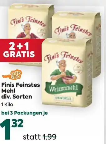 Billa Finis Feinstes Mehl 1 kilo Angebot