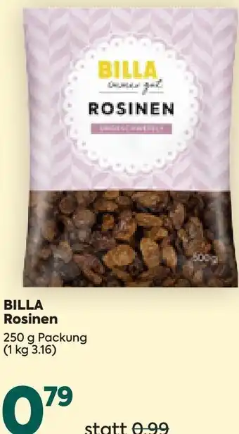 Billa Billa Rosinen 250g Angebot