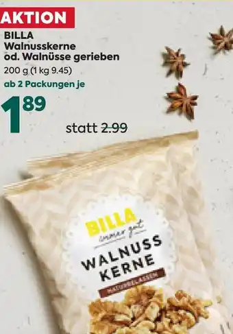 Billa Billa Walnusskerne od. Walnüsse gerieben 200g Angebot