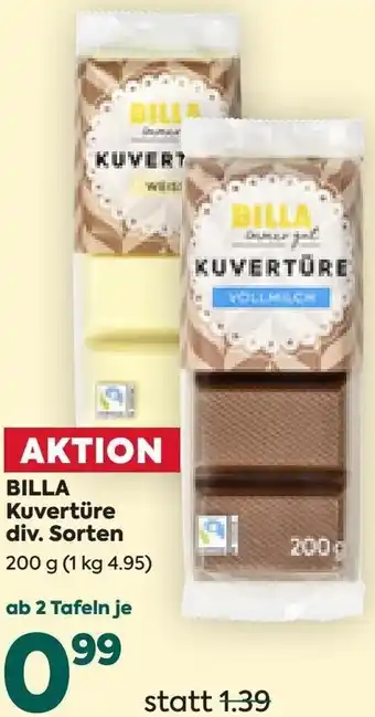 Billa Billa Kuvertüre 200 g Angebot