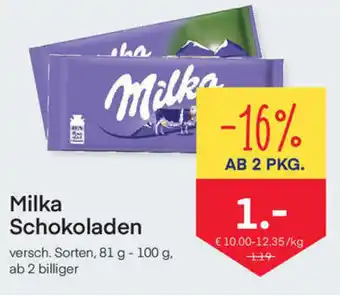 MPreis Milka Schokoladen 81g-100g Angebot