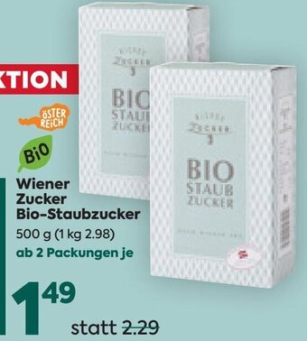 Billa Wiener Zucker Bio-Staubzucker 500 g Angebot
