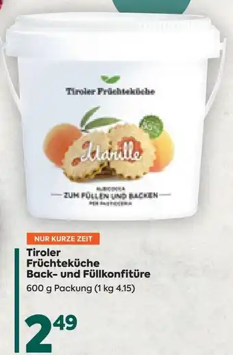 Billa Tiroler Früchteküche Back- und Füllkonfitüre 600 g Angebot