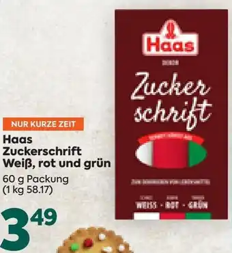 Billa Haas Zuckerschrift Weiß, rot und grün 60 g Angebot