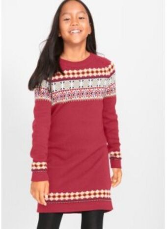 Bonprix Mädchen strickkleid mit norwegermuster Angebot
