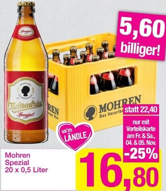 Sutterlüty Mohren Spezial 20 x 0,5 Liter Angebot