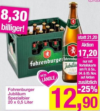 Sutterlüty Fohrenburger Jubiläum Spezialbier 20 x 0,5 Liter Angebot