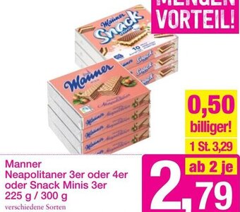 Sutterlüty Manner Neapolitaner 3er Oder 4er Oder Snack Minis 3er 225g / 300g Angebot