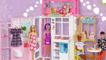 Interspar Barbie ferienhaus mit möbeln & puppe Angebot