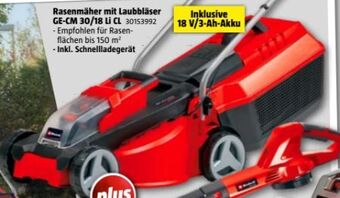 Bauhaus Rasenmäher mit laubbläser ge-cm 30/18 li cl Angebot