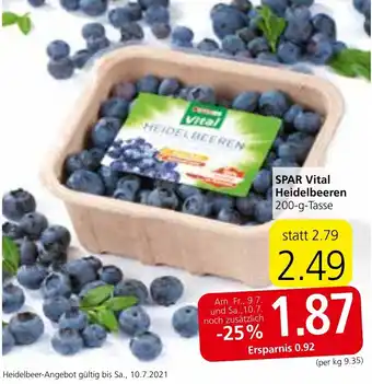 Spar Vital Heidelbeeren 200g Angebot
