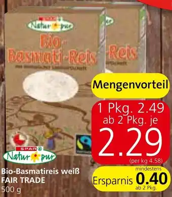 Spar Bio-Basmatireis Weiß 500g Angebot
