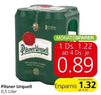 Spar Pilsner Urquell 0,5 Liter Angebot