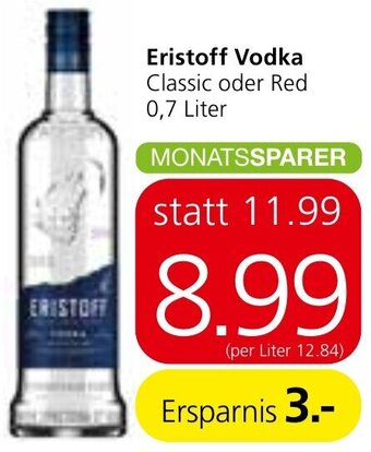 Spar Eristoff Vodka 0,7 Liter Angebot
