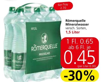 Spar Römerquelle Mineralwasser 1.5 Liter Angebot