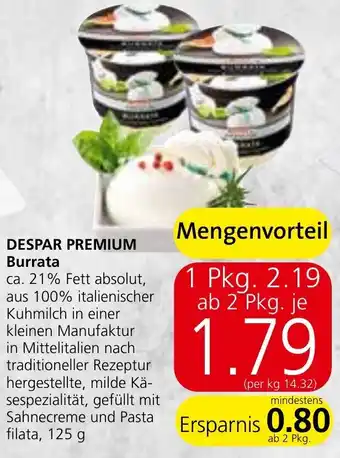 Spar Despar Premium Burrata 125g Angebot