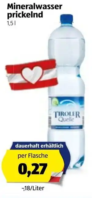 Hofer Mineralwasser Prickeld 1,5L Angebot