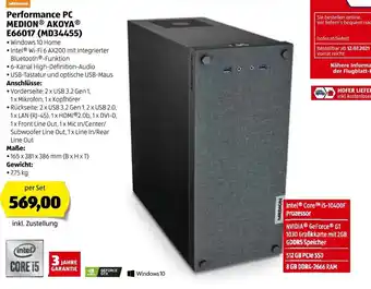 Hofer Performance PC Medion Akoya E66017(MD34455) Angebot