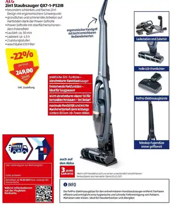 Hofer 2in1 Staubsauger QX7-1-P521B Angebot
