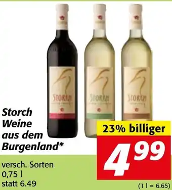 Strasser Markt Storch Weine aus dem Burgenland 0,75 l Angebot