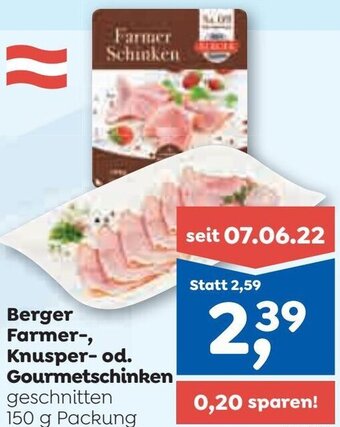 ADEG Berger Farmer-, Knusper- od. Gourmetschinken 150 g Angebot