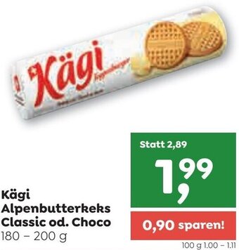 ADEG Kägi Alpenbutterkeks Classic od. Choco 180-200 g Angebot